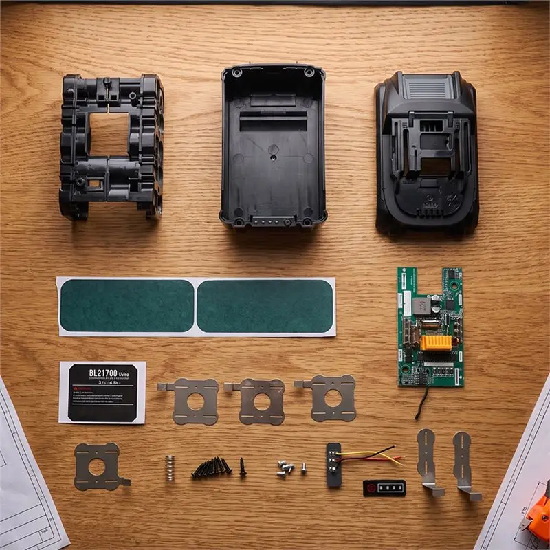 ABGH-For Li- Battery Charging Protection Board 10X21700 Battery Case Kit Type-C+ USB For 21V Power Tools 6
