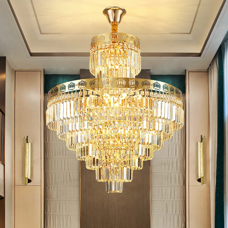 Luxury Round Crystal Chandelier Nordic Modern Led Circle Ring Pendant Light For Hotel Living Room Chandelier Crystal Lamps Light