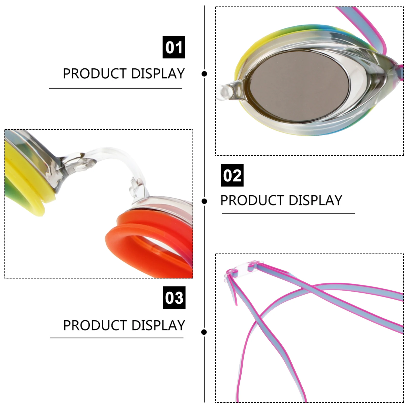 

1pc Waterproof Anti-Fog Swim Goggles Skin-Friendly Silicone Adjustable Mirror Strap Flexible Nose Glasses For Adults Unisex