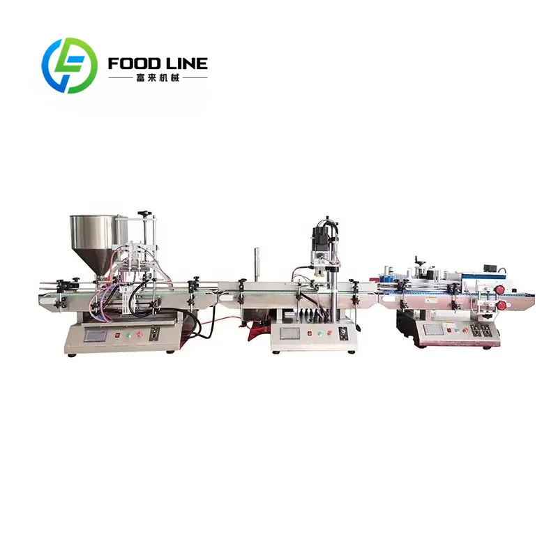 Customize Automatic Small Bottle Chilli Sauce Jam Paste Liquid Filling and Capping Labeling Machine Line