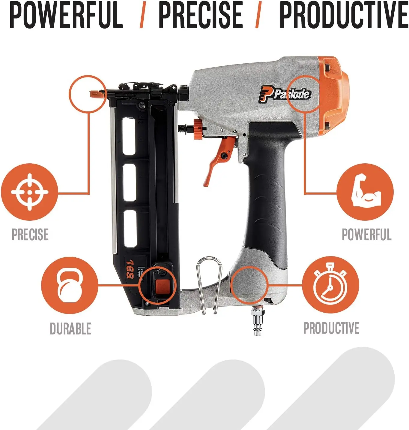 , Pneumatic Finish Nailer, 515500, 16 Gauge, Air Compressor Powered