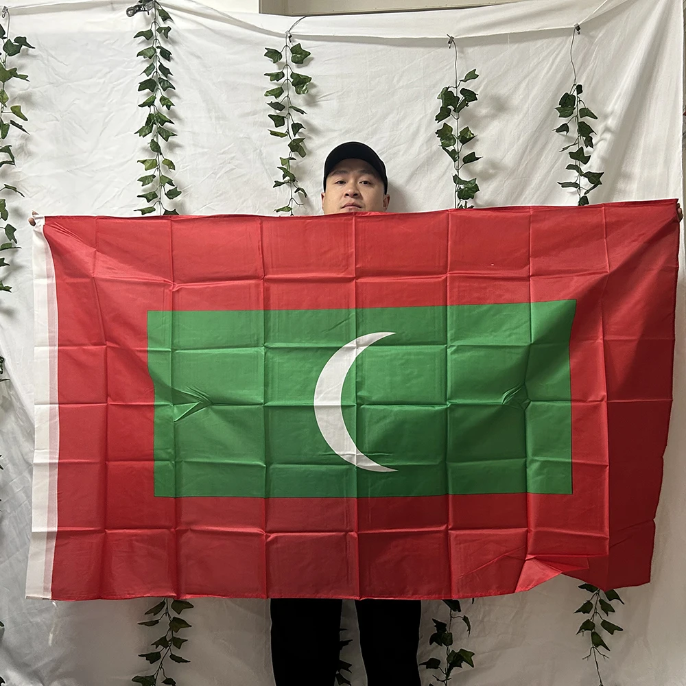 （TIKI FLAG）Maldives Flag 3x5fts  90x150cm polyester Maldives National Flag hanging banner for decoration