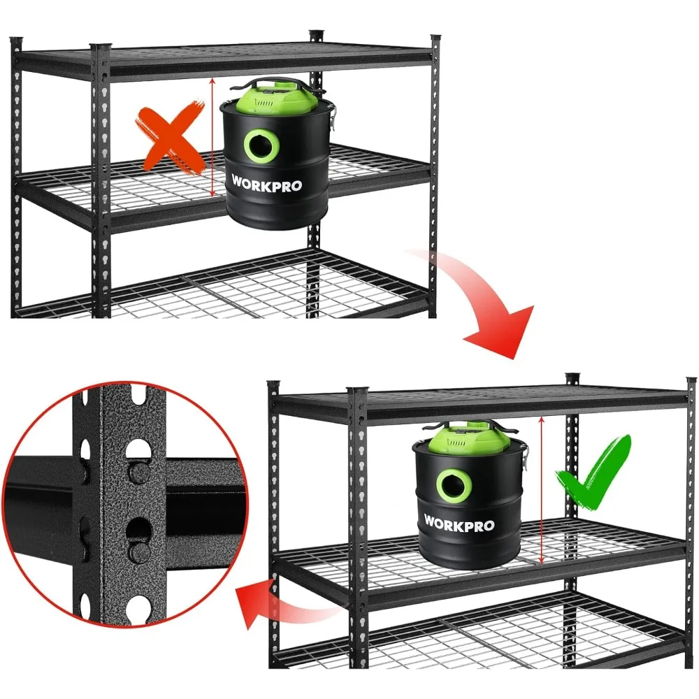 5-Tier Metal Storage Shelving Unit, 48”W x 24”D x 72”H, Adjustable Storage Rack Heavy Duty Shelf, 4000 lbs Load Capacity