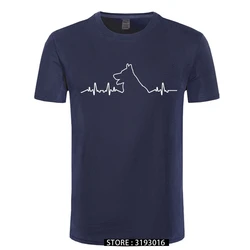 German Shepherd Heartbeat T-Shirt Funny Dog Lovers Quote Cheap Sale 100 % Cotton T Shirts for Boys Man Print