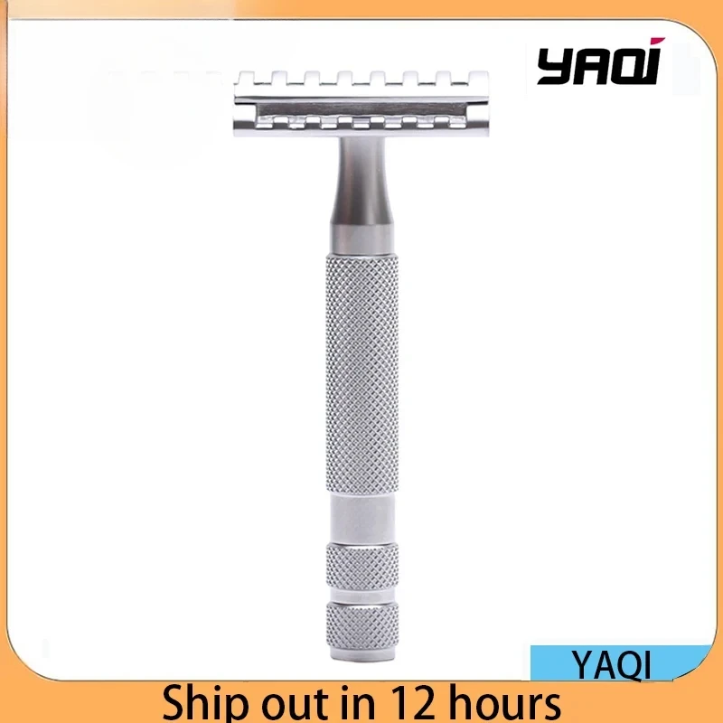 ماكينة الحلاقة YAQI KNIGHT-HELMET رأس الحلاقة مقبض من الفولاذ المقاوم للصدأ ماكينة الحلاقة الآمنة للرجال هدية عيد ميلاد لصديقها