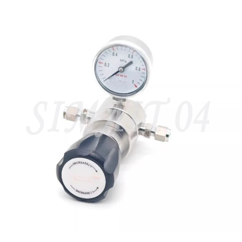 316LSecondary Pressure Reducing Valve Cartridge Single Gauge Gas Laboratory Pipeline Pressure Regulator, Nitrogen and Hydrogen