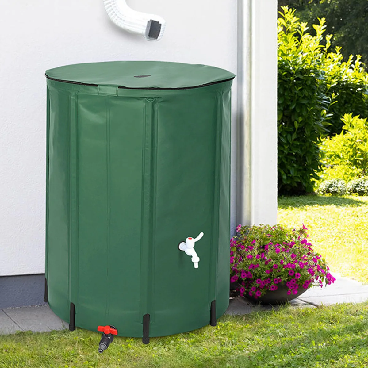 250L/380L/500L Rain Barrel Water Collector Folding Collapsible Rain Storage Tank Rainwater Recovery Collector Garden Irrigation