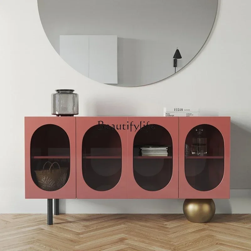 

z.Light luxury entrance cabinet Modern minimalist creative living room Solid wood Italian minimalist designer side cabinet