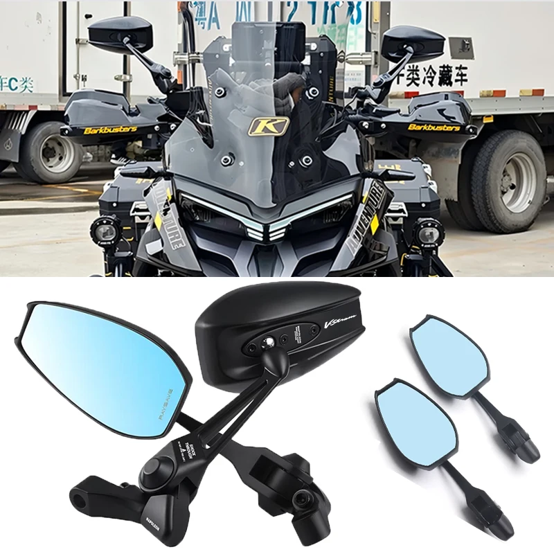 Universal Motorcycle Rearview Mirrors Convex Foldable 360 Degrees For V-Strom V Strom DL650 DL 650 XT VStrom Gixxer Accessories
