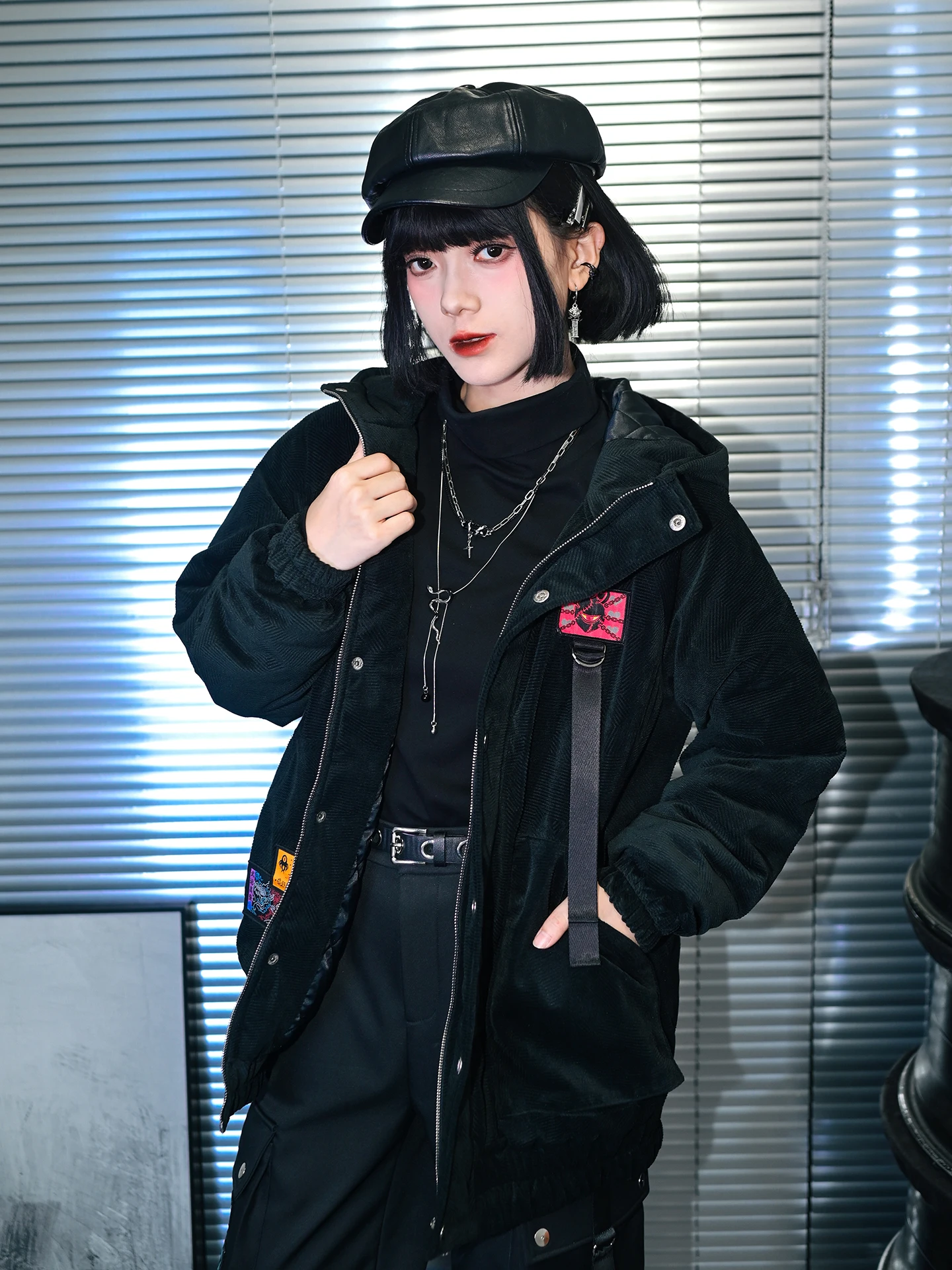 

Женское хлопковое пальто с капюшоном Bla, осенне-зимнее дизайнерское вельветовое хлопковое пальто с молнией для поездок на работу