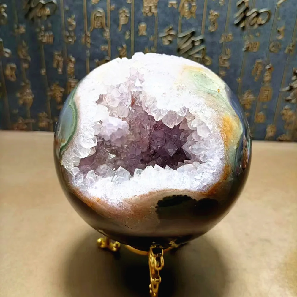 Brazil Natural Uruguayan Energy Amethyst Handmade Open Live Ball, Reiki Home Decoration, Fashion Gifts and Treatment