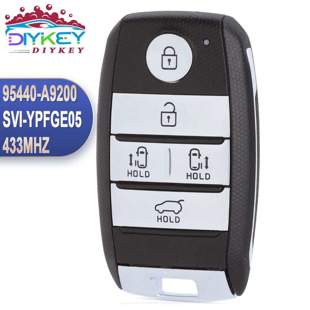 

DIYKEY 95440-A9200 For KIA Carnival Sedona 2015 2016 2017 2018 FCC ID: SVI-YPFGE05 5 Button Key Smart Remote 433MHz ID47 Chip