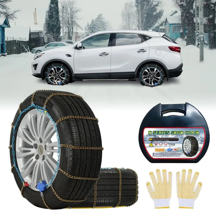 

Tightening Snow Chains Tire Chains, 1Minute Quick Install, TwistLink, WearResistant, Universal for Car SUV Pickup Trucks, MultiW
