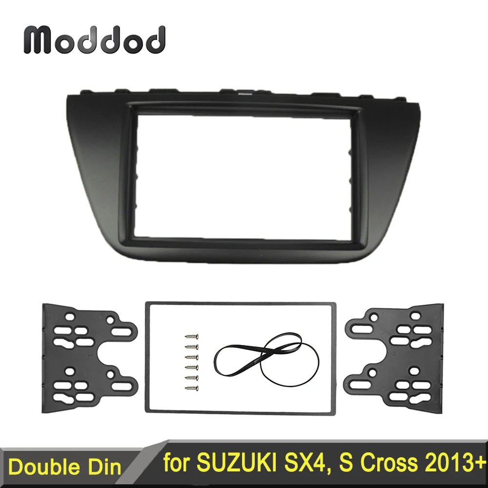 

Double 2 Din Fascia For SUZUKI SX4 S Cross 2013+ CD Facia Stereo Panel Dash Mount Install Trim Kit Refit GPS Navigation Frame