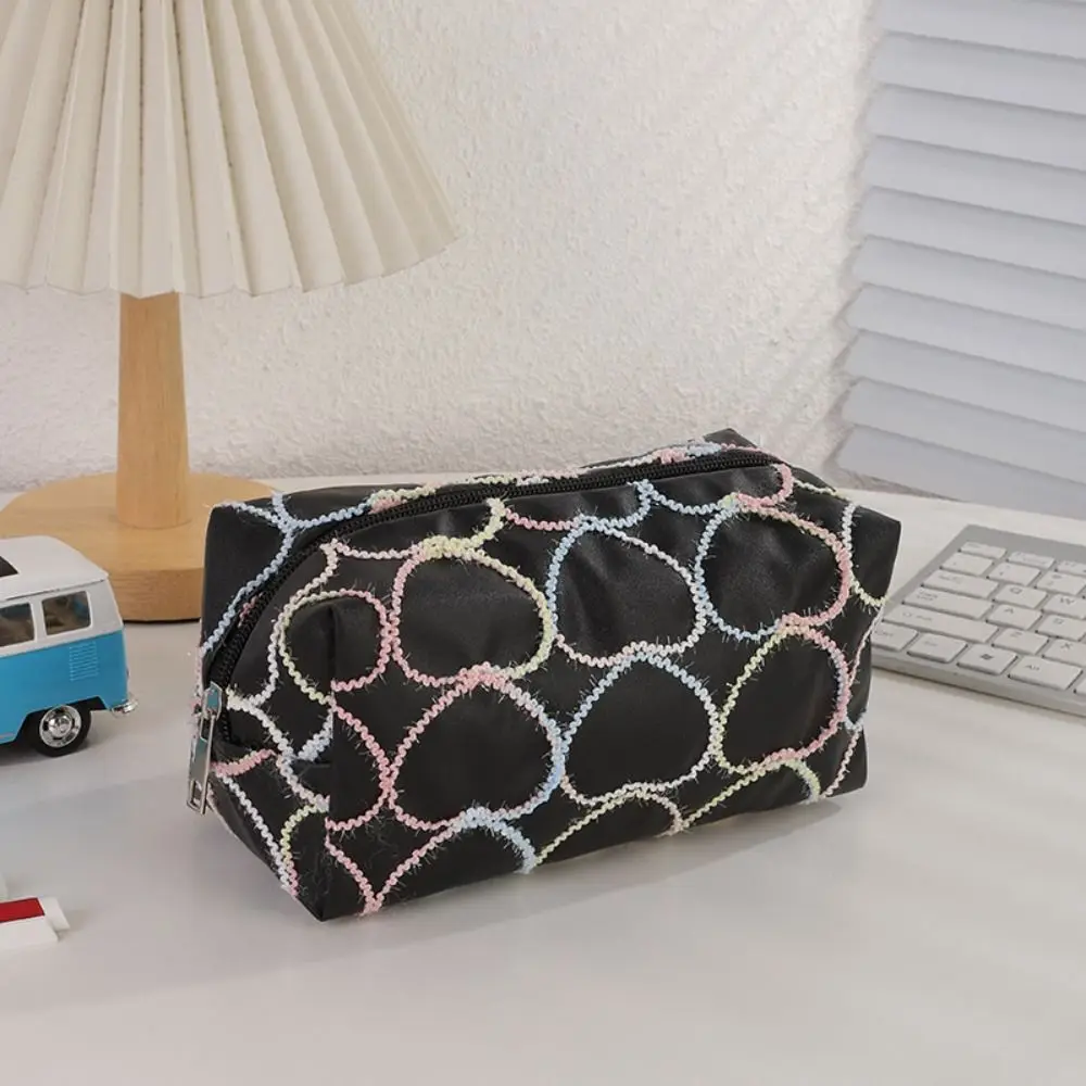 High Quality Love/Stripe Pattern Pen Bag Large Capacity Multifunctional Pencil Case Portable Stationery Bag Students