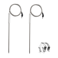 A43T 2 Pack Meat Probe Replacement for Thermopro Thermometers TP20 TP17 TP16 TP08S TP07 TP06,with 2 BBQ Probe Holder Clip