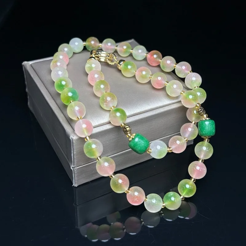 New Exquisite High-ice Round Bead Necklace, Personalized Trend Versatile Model