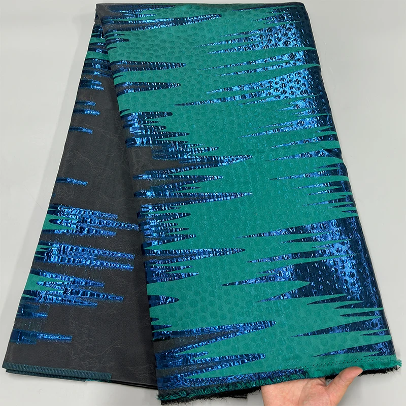 

African Organzn Lace Fabrics French Damask Lace 5 Yards 2025 Latest Nigerian Brocade Jacquard Lace For Sewing Women Party Dress