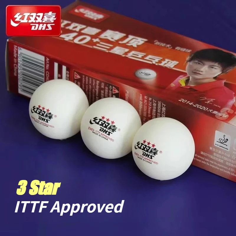 10 Pcs/Box DHS Seamed Table Tennis Balls ABS New Material 3 Stars Professional ITTF Approved Ping Pong Balls DHS WTT Ball