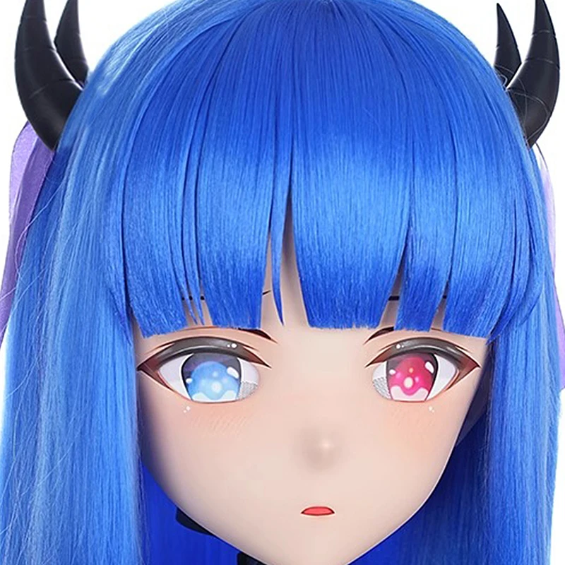 Ręcznie robiona pełna opaska na głowę zamek kobieta/dziewczyna żywica Kig maska ​​figurki Anime Cosplay japońskie anime do odgrywania ról Kigurumi maska ​​lalki