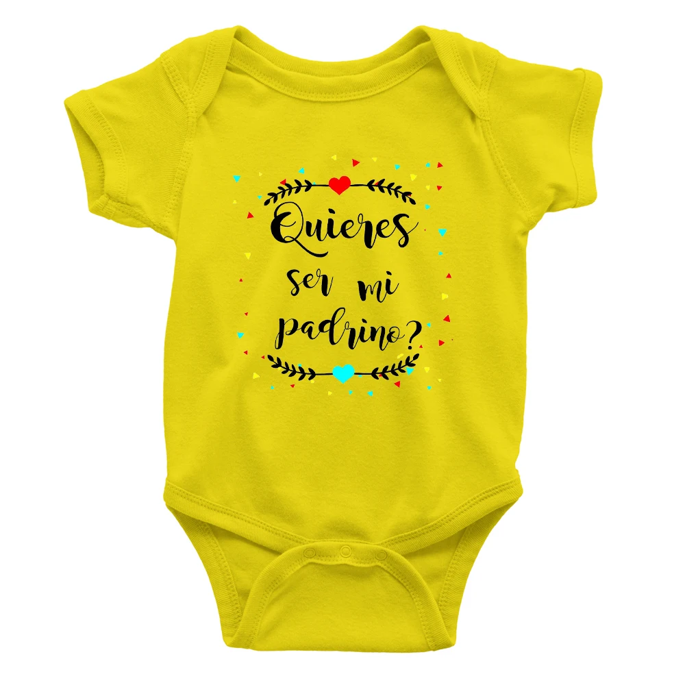 2024 Coming Soon Newborn Quires ser mi Padrino Baby Clothes Fashion Fine Gift Announcement Romper Summer Baby Boys Girls Body