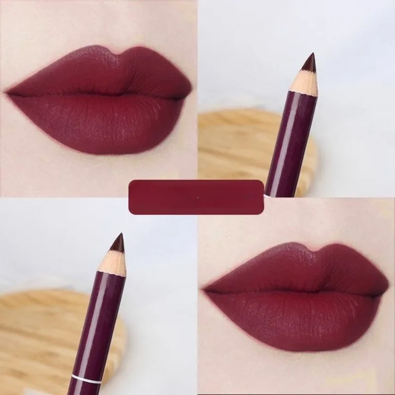 1Pc Professionele Houten Lipliner Waterdichte Dame Charmante Lipliner Zachte Potlood Make-Up Vrouwen Langdurige Cosmetische Tool