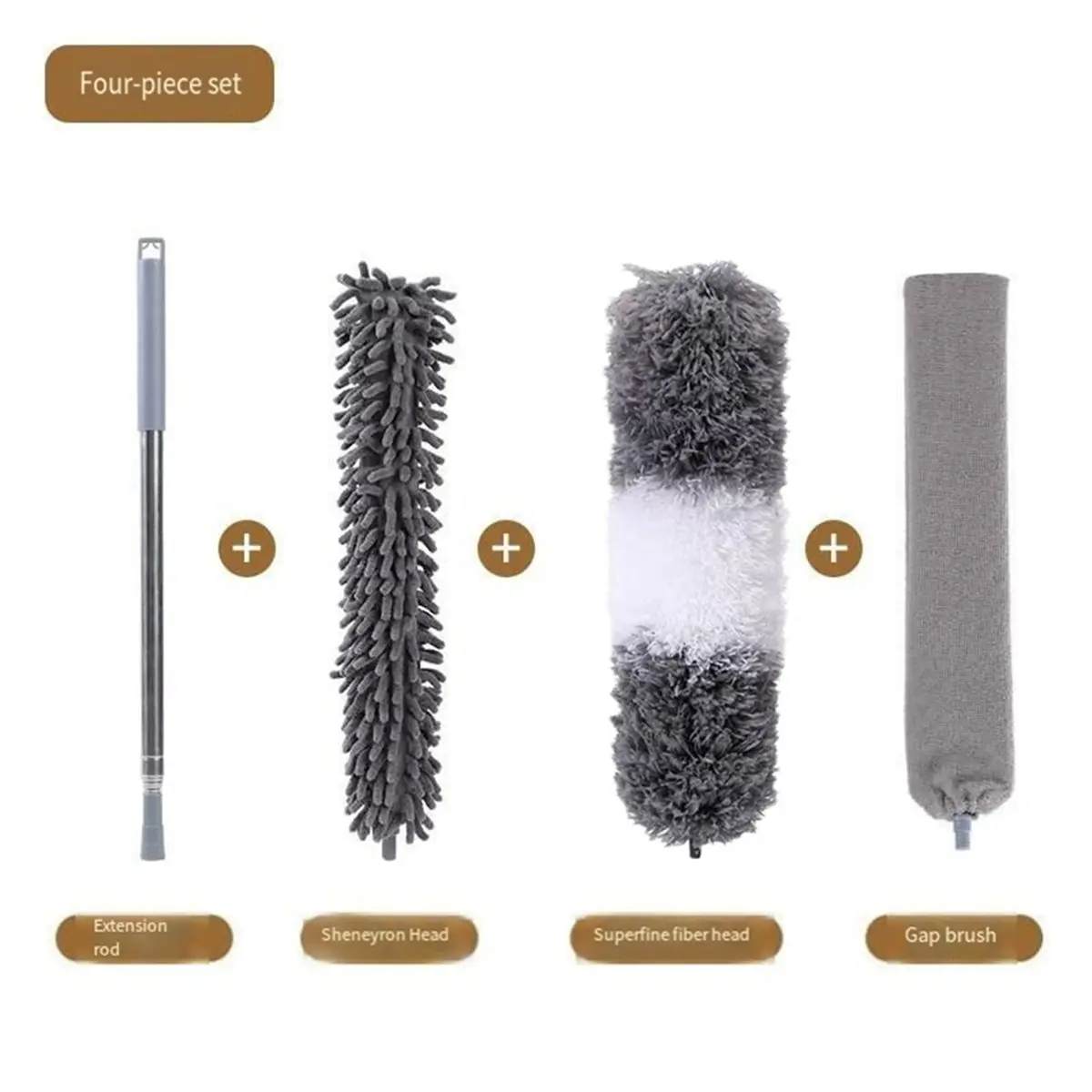 A67T NEW Extendable Microfiber Duster Brush Retractable Long Handle for Dust Removal Car Furniture Cleaning Household Tool