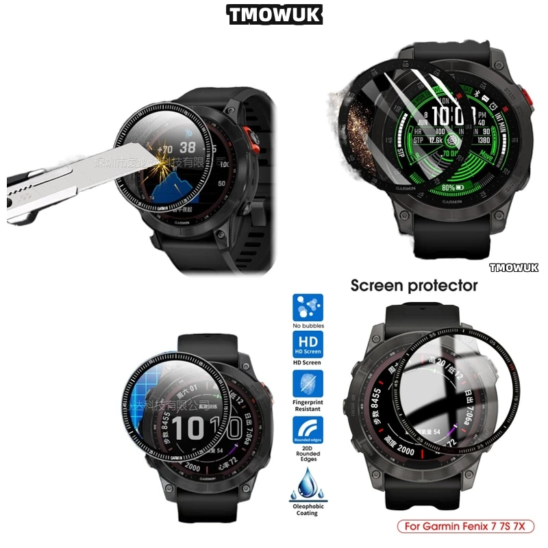 

For Garmin Fenix 6 7 8 7X 6X 7S 47mm 51mm Flexible Screen Film Full Cover 3D Curved Anti - Scratch