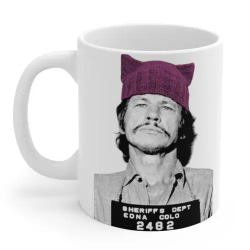 Charles Bronson Pussy Hat - 11oz Coffee Mug Cup - riot grrrl womens march