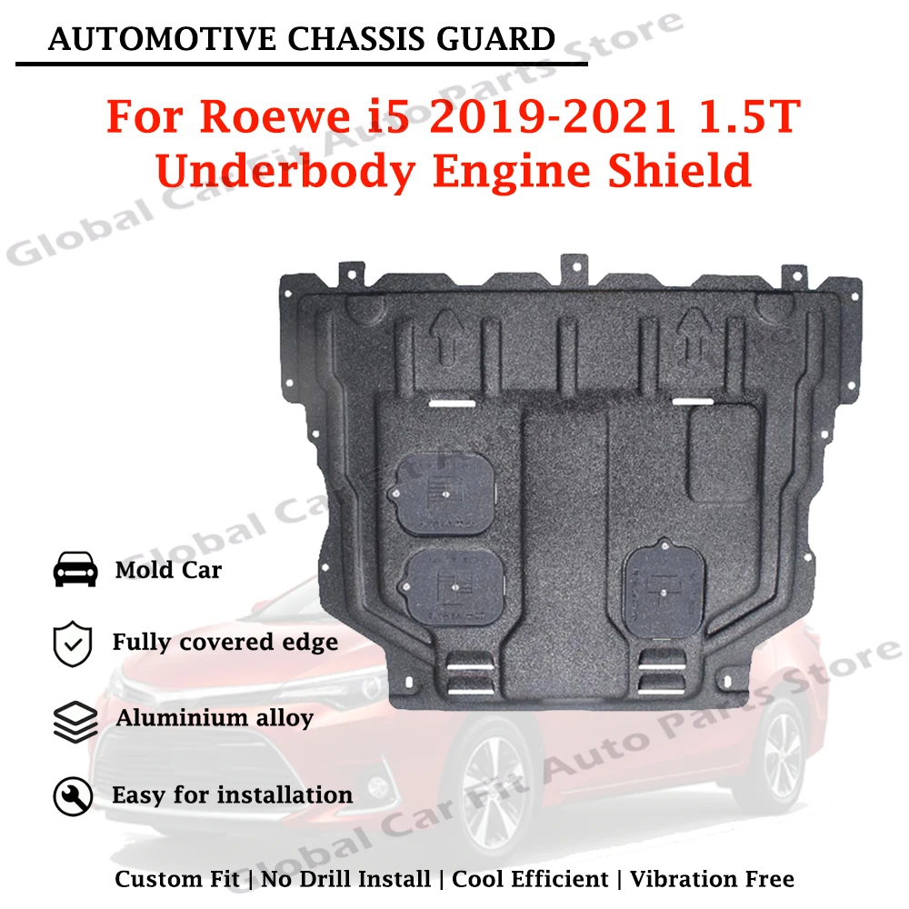 For Roewe i5 2019-2021 1.5T Under Engine Shield Lower Engine Cover Guard Engine Bash Plate Mudproof Chassis Bottom Protector