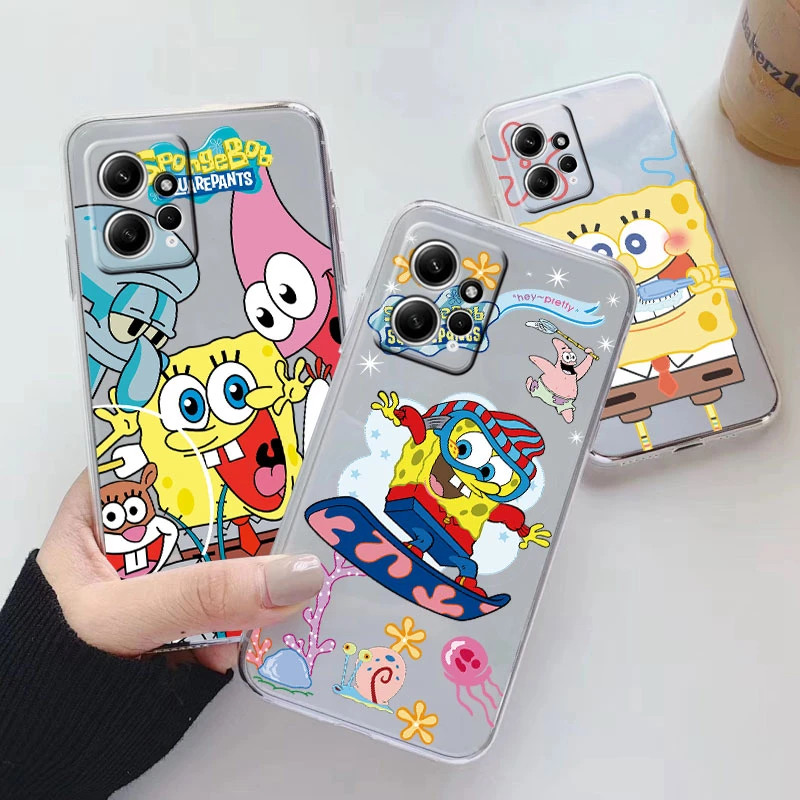 Cute Gentleman Case For Redmi Note 12 4G S-SpongeBob Patrick Star Cover Silicone Soft Cartoon Funny Funda For Redmi Note12 Capa