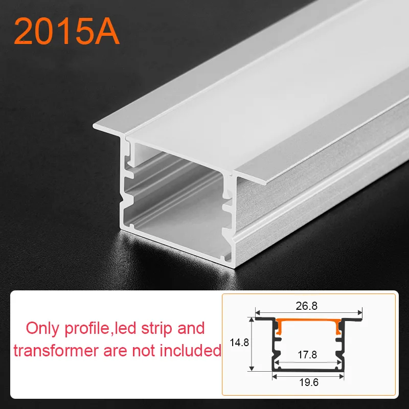 Zwart Zilver LED Aluminium Profiel 0.5m/1m U/YW Vorm Slaapkamer Achtergrond Gang Decor Lineaire Licht Diffuser Kanaal Kastlamp