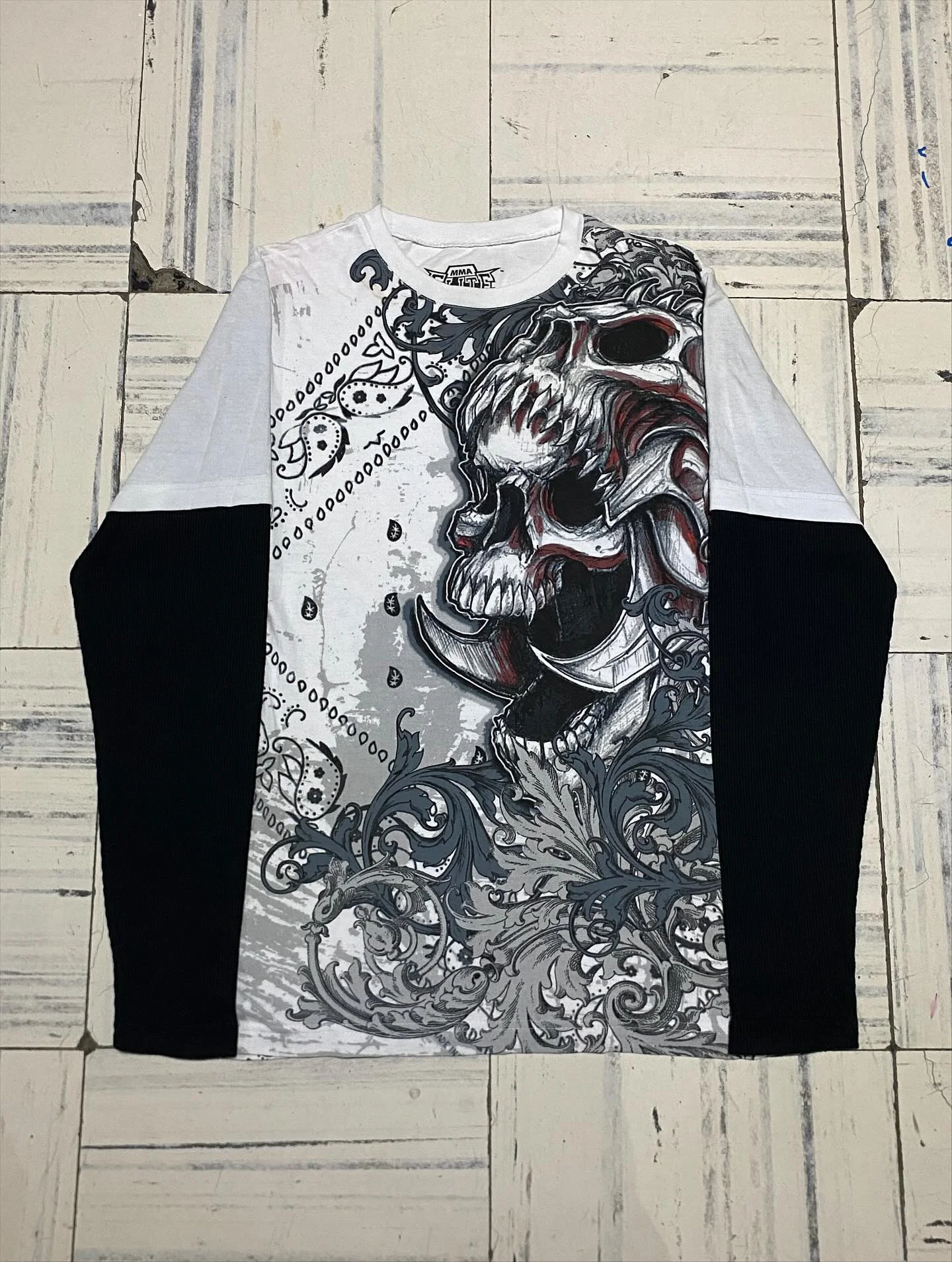 

Y2K поддельные двухсекционные топы TAPOUT, мужская уличная одежда в стиле хип-хоп, готическая уличная одежда, американский тренд, унисекс, повседневные модные мешковатые топы с длинными рукавами