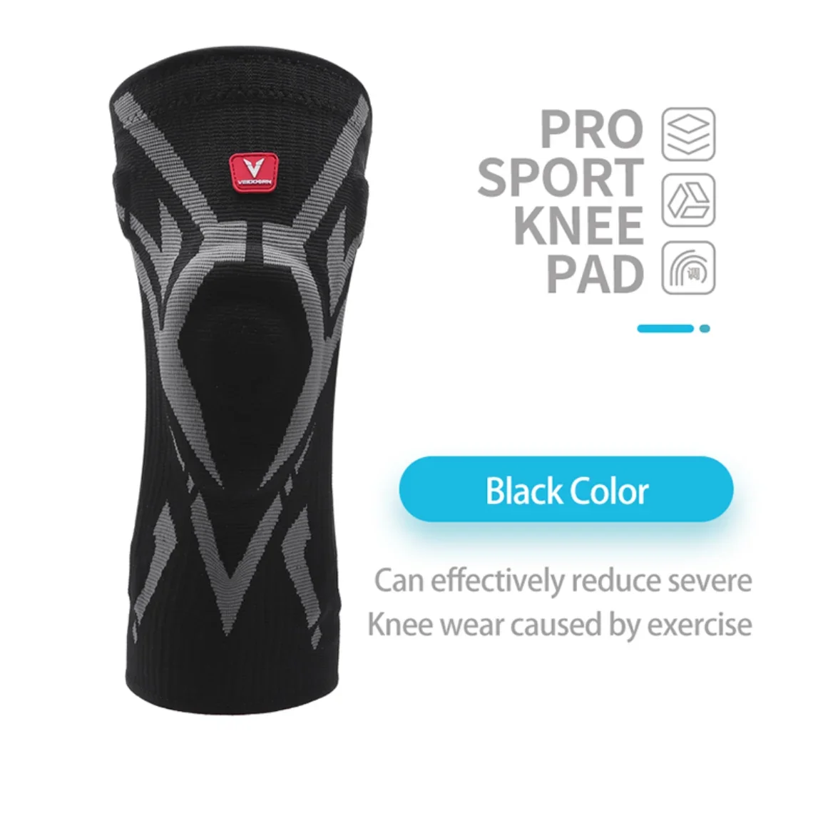 Durable Professional Knee Brace for Pain Relief Antislip Strip Side Stabilizers Sport Knee Support with TPE Pad