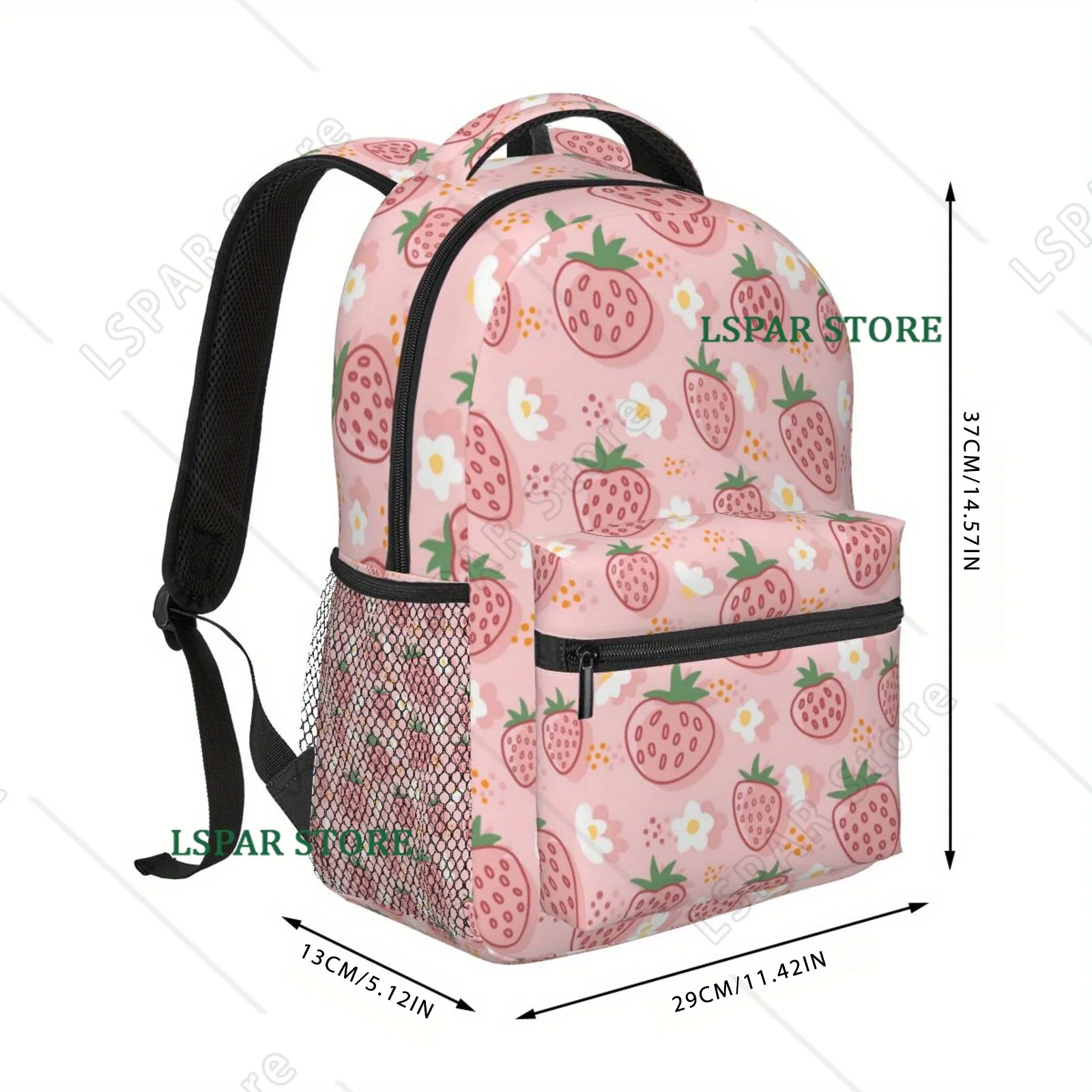 Strawberry Daisy Backpack Unisex Casual Laptop Backpacks School Bookbag Travel Hiking Camping Daypack