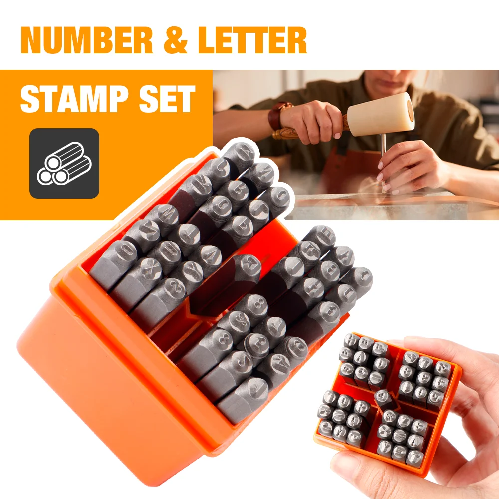 

3mm Number/Letter And Heart-shaped Printing Punch, For Unique Jewelry Crafting, Leather Print, Logo Making, With Storage Box