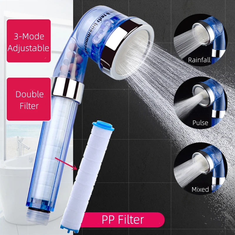 High pressure shower head bathroom accessories Shower showerhead bathroom products rain shower head spa filter shower fittings