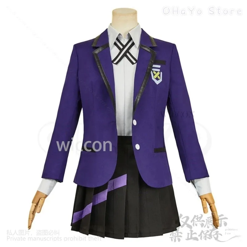 CyNew Anime GQuuuuuuX 코스프레 Gundan Nyaan 의상 소녀를위한 카와이 가발 여성 JK 학교 유니폼 드레스 할로윈 Cos 맞춤형