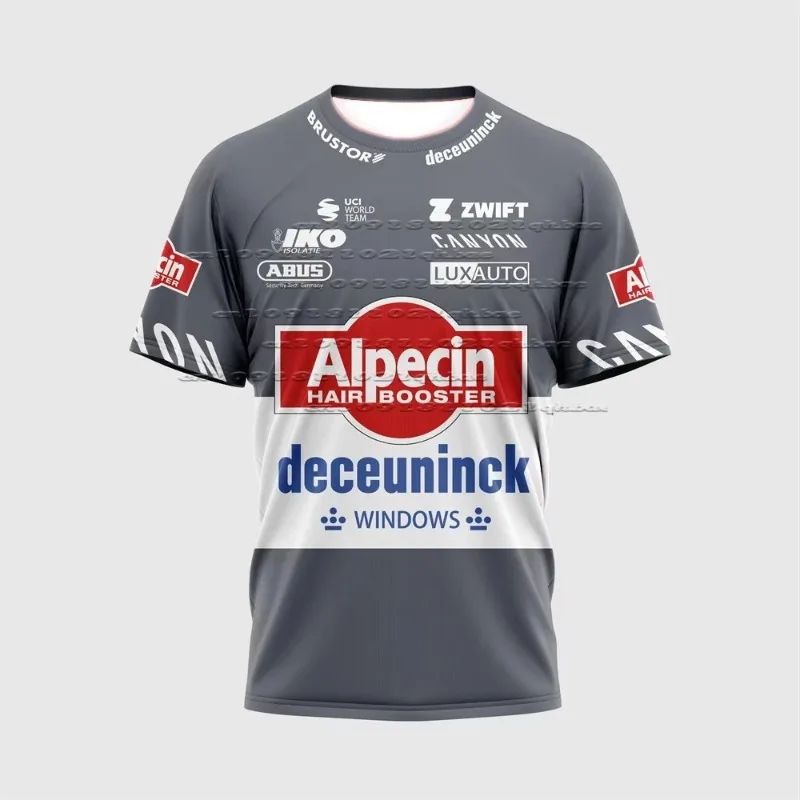 Deceuninck Team 2025 Ropa de bicicleta Camiseta estampada, deportes al aire libre Race Tour De Francia Manga corta