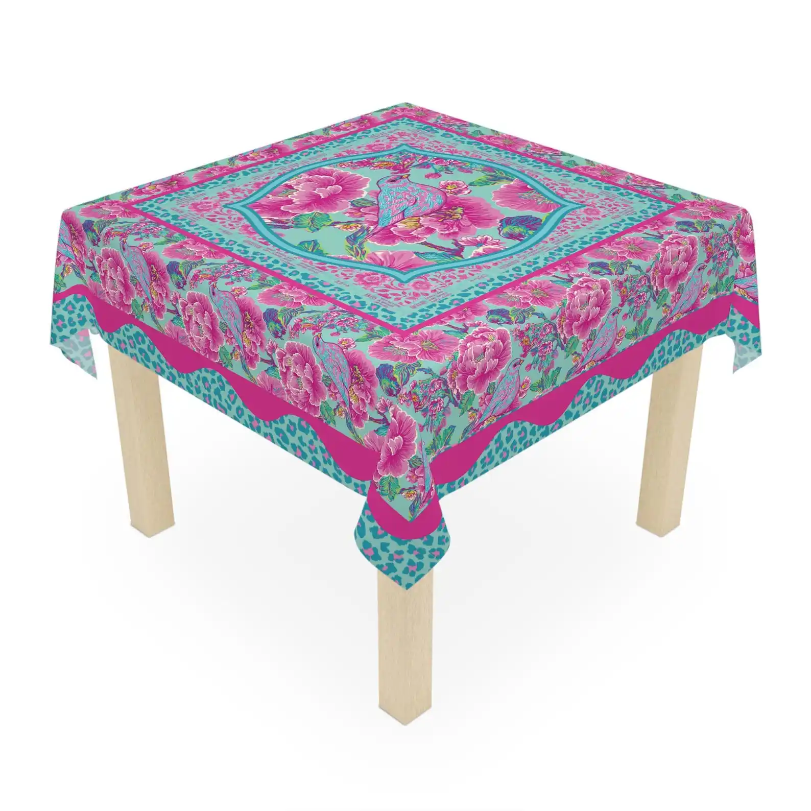 Pink Mahjong Game Night Instructions Square Tablecloth - Charleston Directions Game Rules Party Decor