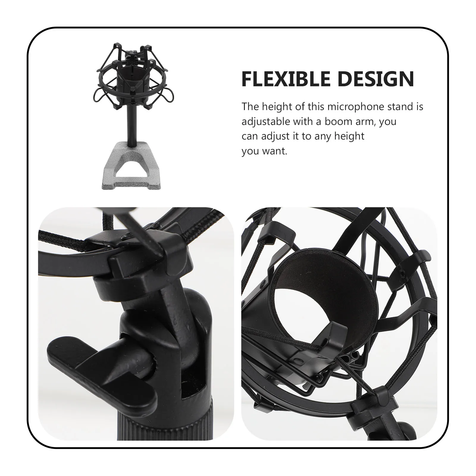 

Microphone St Desktop Universal Boom Arm Detachable Bracket Mount Heavy Metal Base Adjustable Height Table Mic