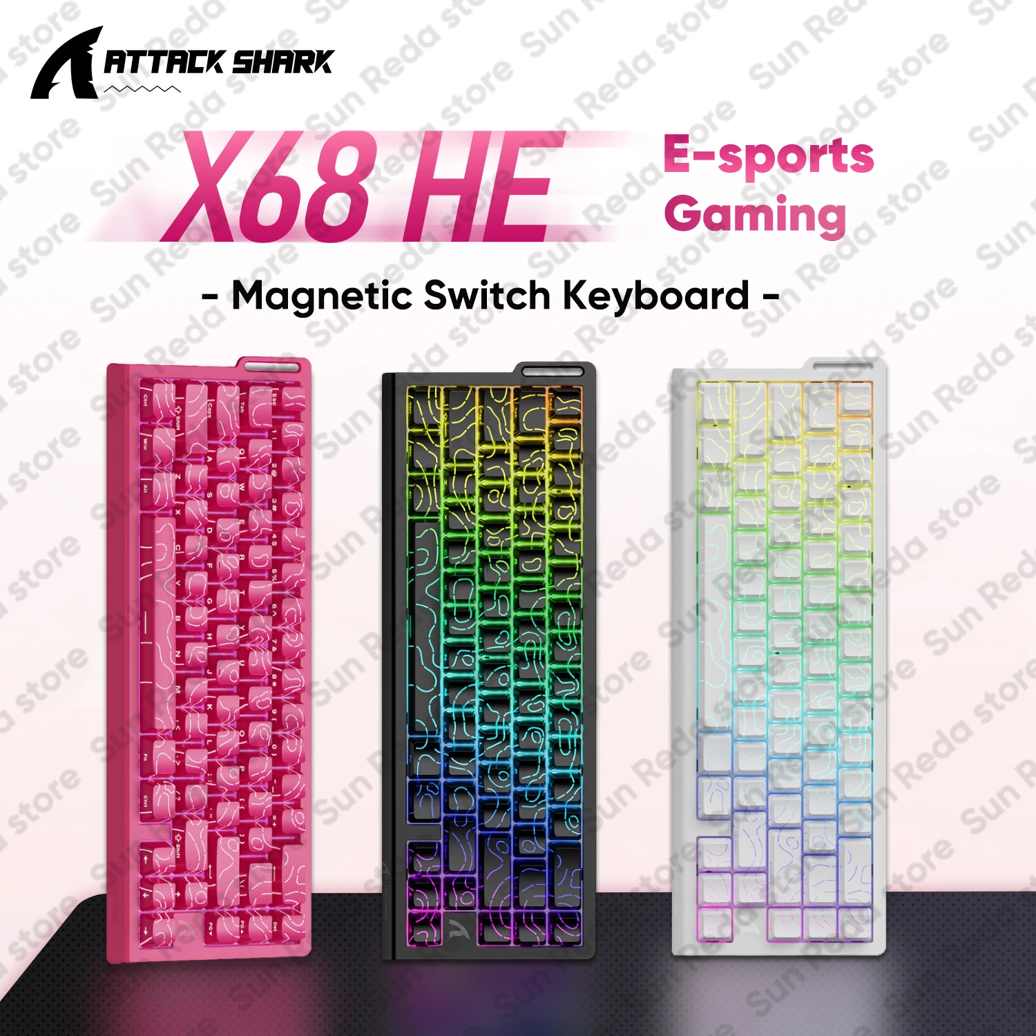 

Ace68 ATTACK SHARK X68HE Gaming Magnetic Mechanical Keyboard 68keys 8K Wired Rapid Trigger 0.01mm RGB Hotswap Gamer Keyboard