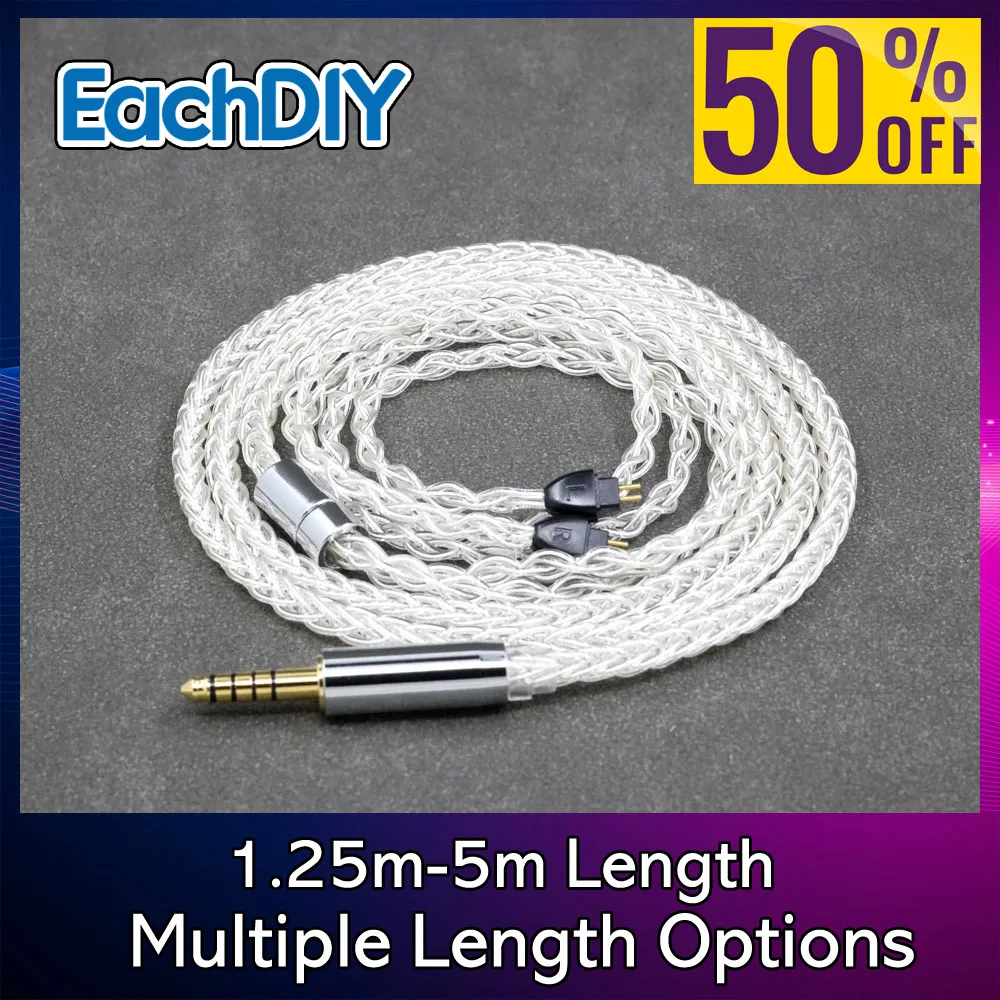 8 الأساسية 99% 7n الفضة النقية البلاديوم سماعة كابل ل HiFiMan RE2000 طوبولوجيا الحجاب الحاجز سائق ديناميكي 8398