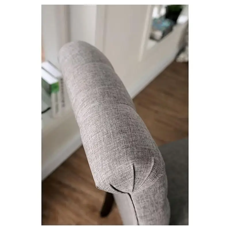 Juego de 2 sillas auxiliares clásicas, tela tapizada con botones, madera maciza, respaldo de desplazamiento, muebles de comedor rústicos