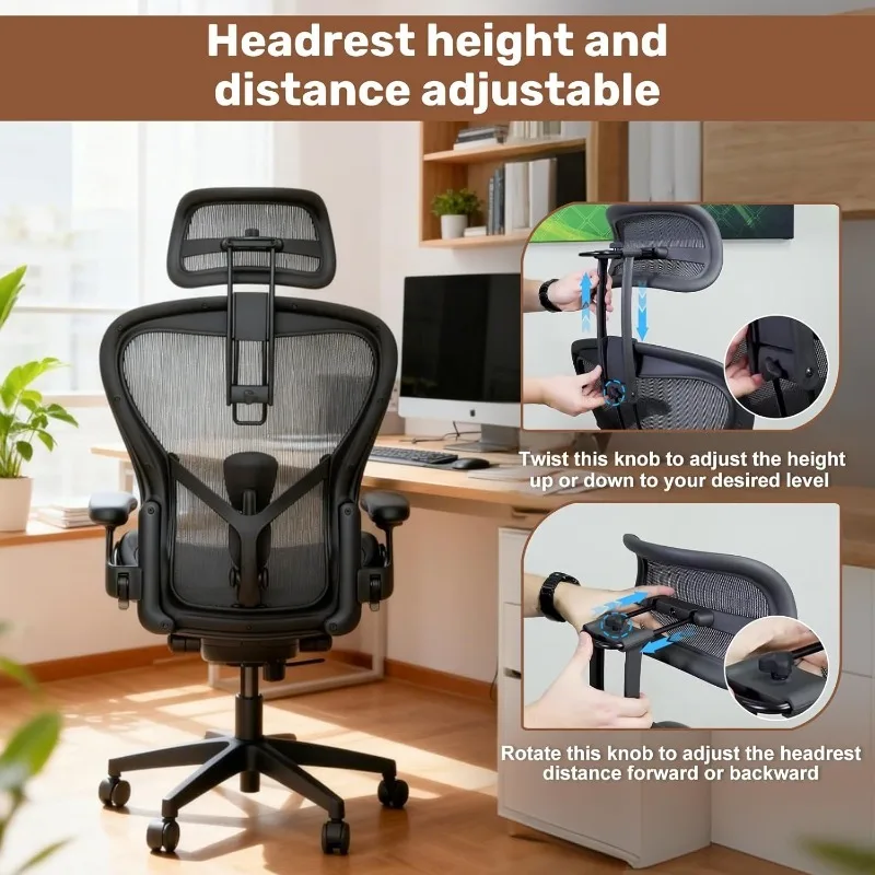 Verstellbare Kopfstütze für Herman Miller Aeron Bürostuhl Ergonomisches Bürostuhl-Zubehör – Detail 2