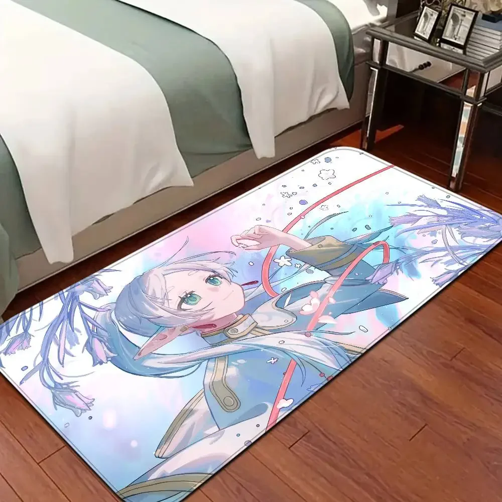 Frieren Anime Room Mats Cheaper Anti-slip Modern Living Room Balcony Printed Welcome Rug