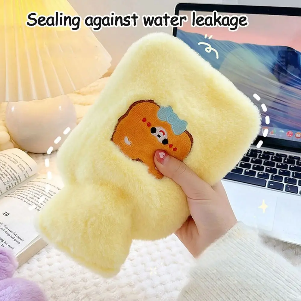 500ml Cartoon Plush Reusable Winter Heat Pack Hot Water Bottle Bag Hand Warmer Water Heating Pad