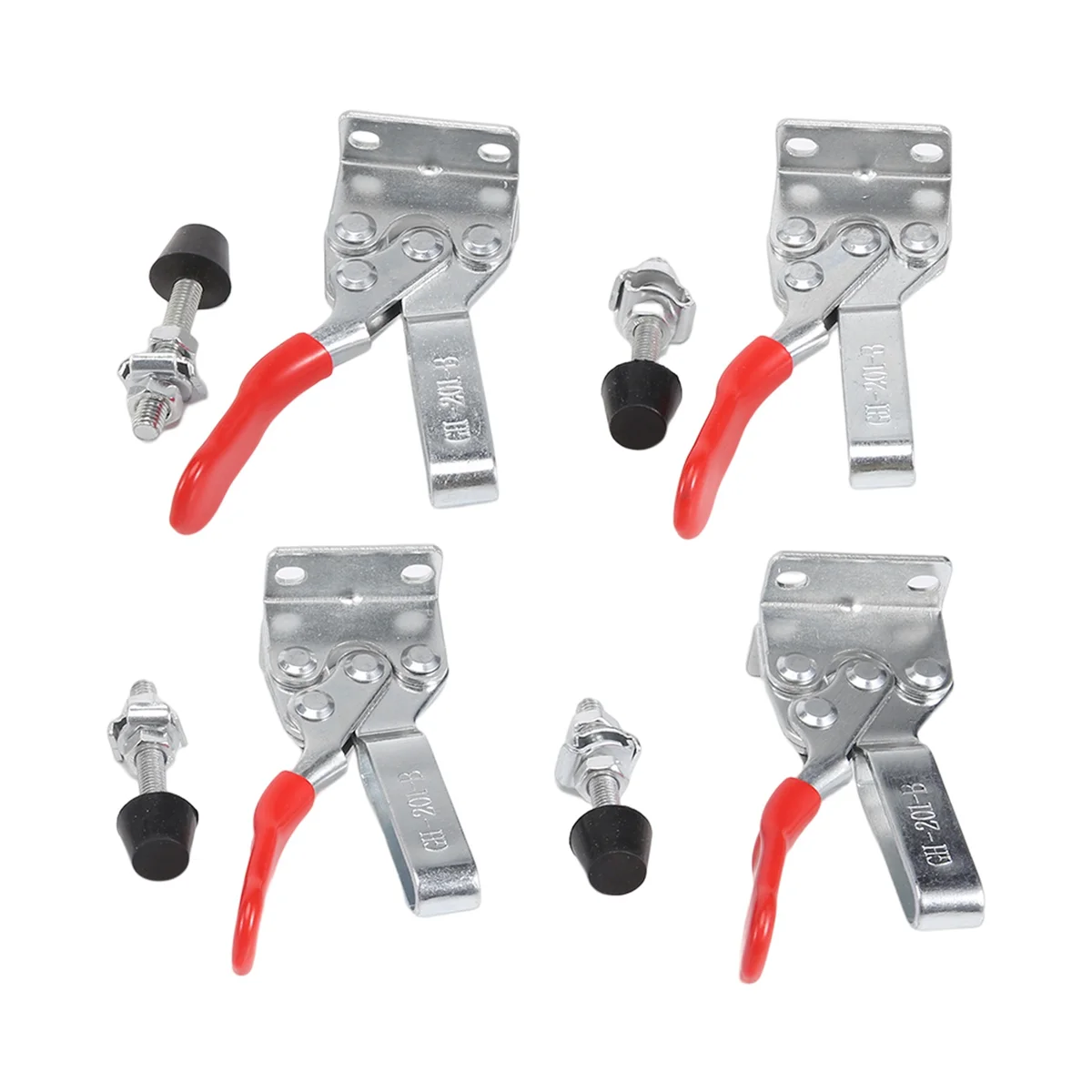 

Hand Tool Toggle Clamp 201B Antislip Red Horizontal Clamp 201-B Quick Release Tool 4Pcs