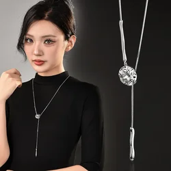 2026 New Autumn Winter Geometric Sweater Necklace Women's Fashion Personality Draw Adjustment Star Long Necklace