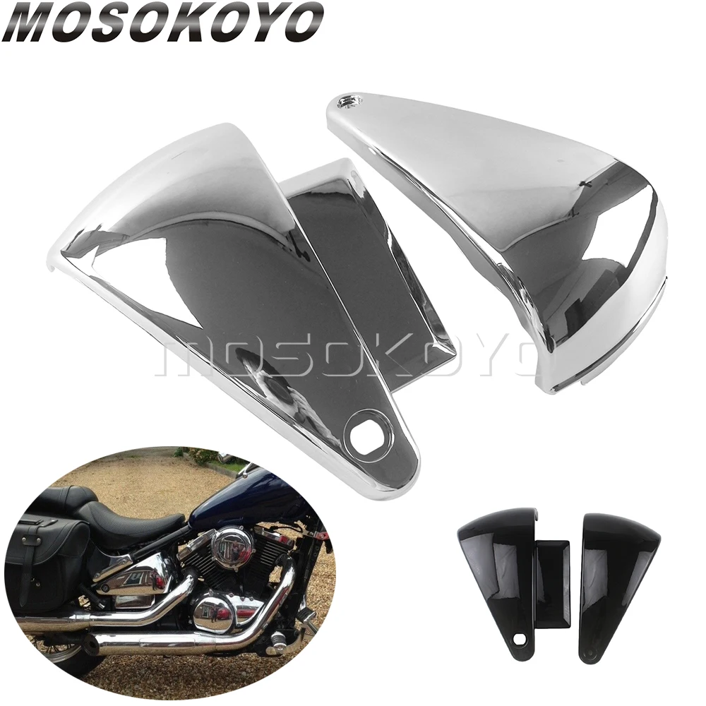 

1 Pair Motorcycle Chrome Side Battery Fairing Cover Protector For Kawasaki Vulcan 400/800 VN400 VN800 A/B/E Classic Drifter